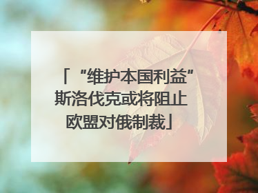 “维护本国利益” 斯洛伐克或将阻止欧盟对俄制裁