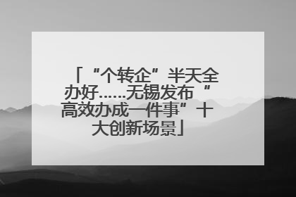 “个转企”半天全办好……无锡发布“高效办成一件事”十大创新场景