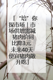 “培”你探市场｜市场供增需减 猪肉价同比降3元 未来40天便宜猪肉敞开吃