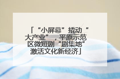 “小屏幕”撬动“大产业”，平原示范区微短剧“剧集地”激活文化新经济