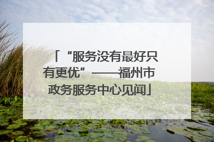 “服务没有最好只有更优”——福州市政务服务中心见闻
