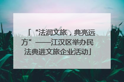 “法润文旅，典亮远方”——江汉区举办民法典进文旅企业活动
