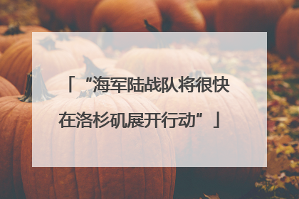 “海军陆战队将很快在洛杉矶展开行动”