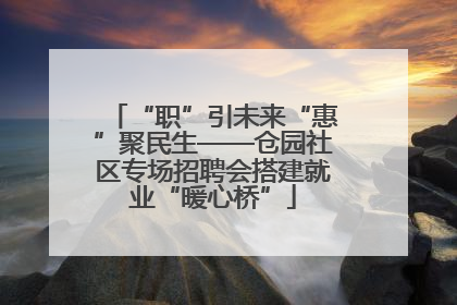 “职”引未来“惠”聚民生——仓园社区专场招聘会搭建就业“暖心桥”