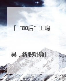 “80后”王鸣昊，新职明确