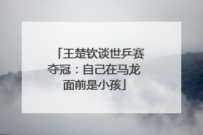 王楚钦谈世乒赛夺冠：自己在马龙面前是小孩
