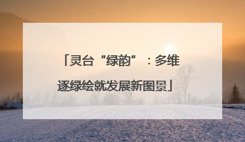 灵台“绿韵”：多维逐绿绘就发展新图景