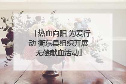 热血向阳 为爱行动 衡东县组织开展无偿献血活动