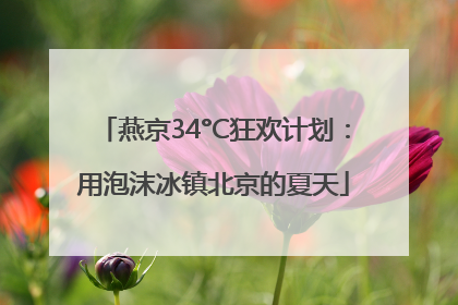 燕京34°C狂欢计划：用泡沫冰镇北京的夏天