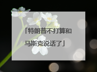 特朗普不打算和马斯克说话了