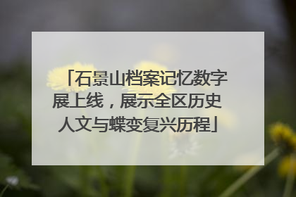 石景山档案记忆数字展上线，展示全区历史人文与蝶变复兴历程