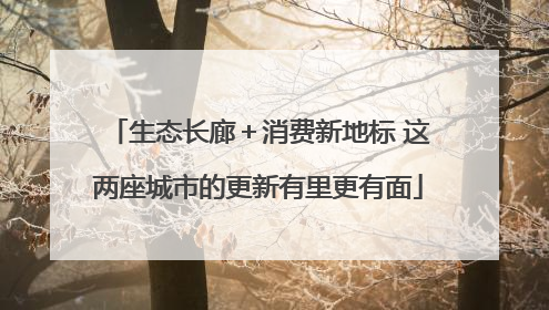 生态长廊＋消费新地标 这两座城市的更新有里更有面