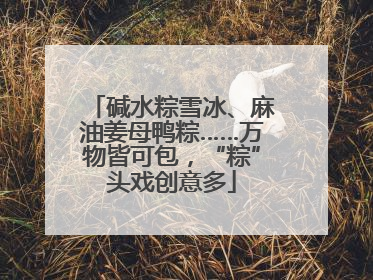 碱水粽雪冰、麻油姜母鸭粽……万物皆可包，“粽”头戏创意多