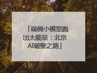 端侧小模型跑出大能量：北京AI破壁之路