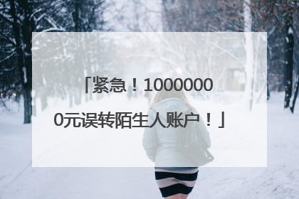 紧急！10000000元误转陌生人账户！