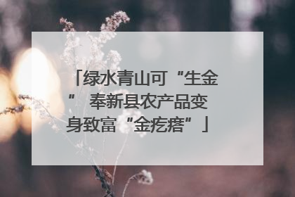绿水青山可“生金” 奉新县农产品变身致富“金疙瘩”