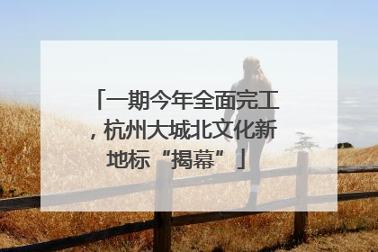 一期今年全面完工，杭州大城北文化新地标“揭幕”