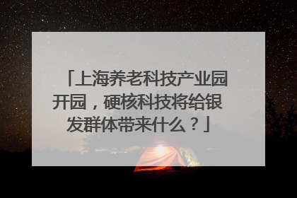 上海养老科技产业园开园，硬核科技将给银发群体带来什么？