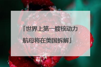 世界上第一艘核动力航母将在美国拆解
