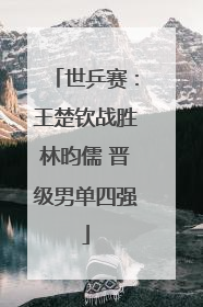 世乒赛：王楚钦战胜林昀儒 晋级男单四强