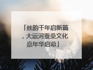 丝韵千年启新篇，大运河蚕桑文化嘉年华启幕