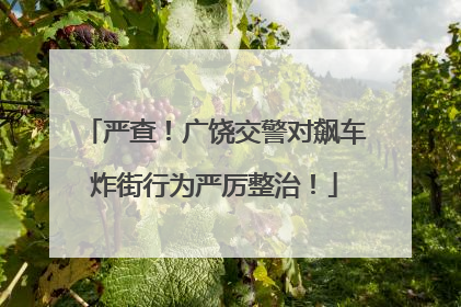 严查！广饶交警对飙车炸街行为严厉整治！