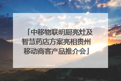 中移物联明厨亮灶及智慧药店方案亮相贵州移动商客产品推介会