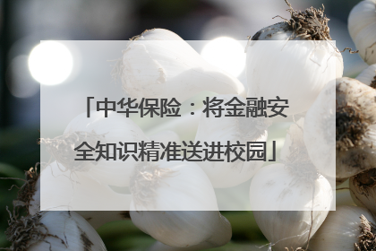 中华保险：将金融安全知识精准送进校园