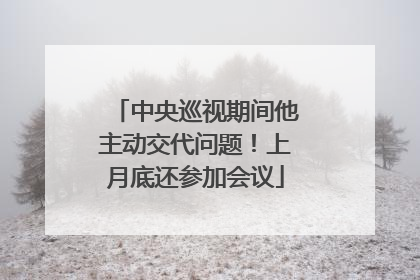 中央巡视期间他主动交代问题！上月底还参加会议