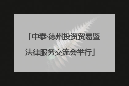 中泰·德州投资贸易暨法律服务交流会举行