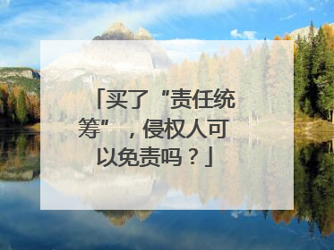 买了“责任统筹”，侵权人可以免责吗？