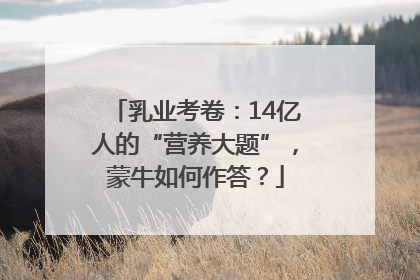 乳业考卷：14亿人的“营养大题”，蒙牛如何作答？