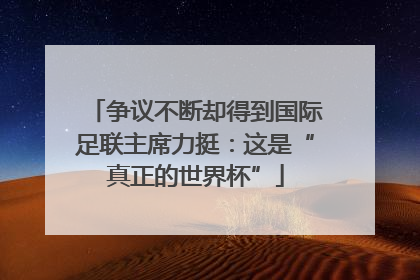 争议不断却得到国际足联主席力挺：这是“真正的世界杯”