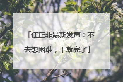 任正非最新发声：不去想困难，干就完了