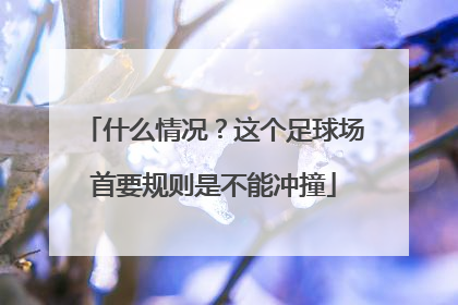 什么情况？这个足球场首要规则是不能冲撞