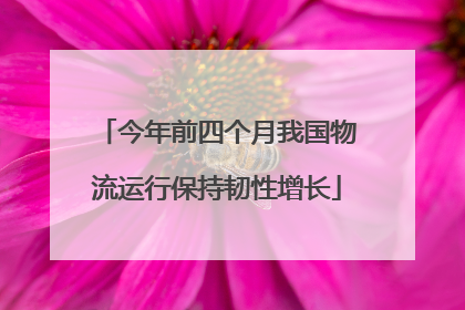 今年前四个月我国物流运行保持韧性增长