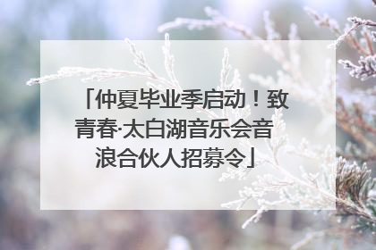 仲夏毕业季启动！致青春·太白湖音乐会音浪合伙人招募令
