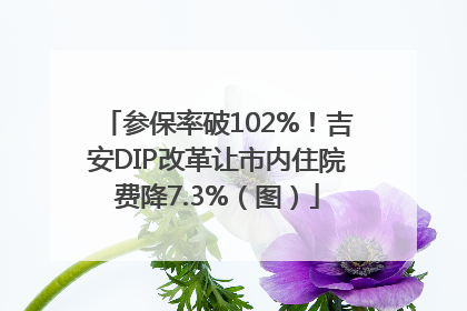 参保率破102%！吉安DIP改革让市内住院费降7.3%（图）