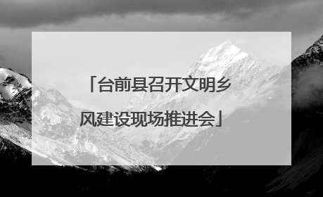 台前县召开文明乡风建设现场推进会