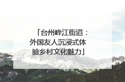 台州峰江街道：外国友人沉浸式体验乡村文化魅力