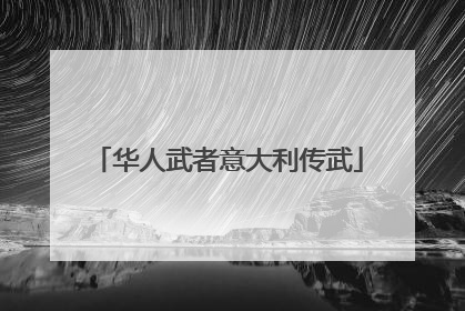 华人武者意大利传武