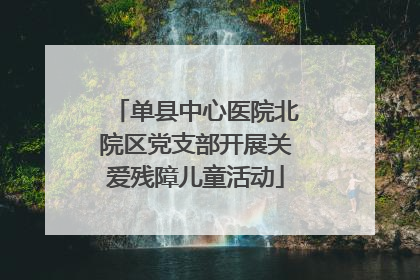 单县中心医院北院区党支部开展关爱残障儿童活动