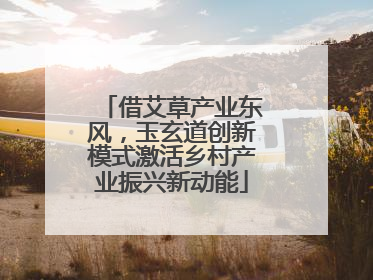 借艾草产业东风，玉玄道创新模式激活乡村产业振兴新动能