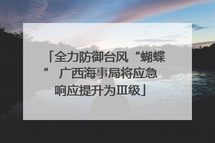 全力防御台风“蝴蝶” 广西海事局将应急响应提升为Ⅲ级