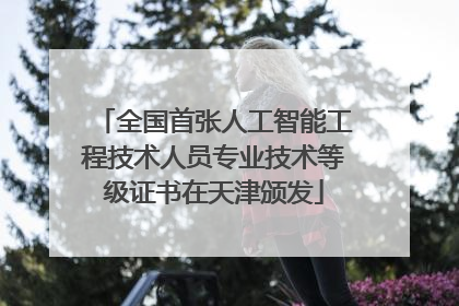 全国首张人工智能工程技术人员专业技术等级证书在天津颁发