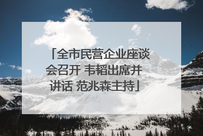 全市民营企业座谈会召开 韦韬出席并讲话 范兆森主持