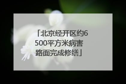 北京经开区约6500平方米病害路面完成修缮