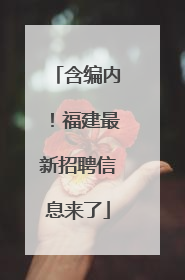含编内！福建最新招聘信息来了