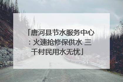 唐河县节水服务中心：火速抢修保供水 三千村民用水无忧