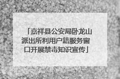 嘉祥县公安局卧龙山派出所利用户籍服务窗口开展禁毒知识宣传